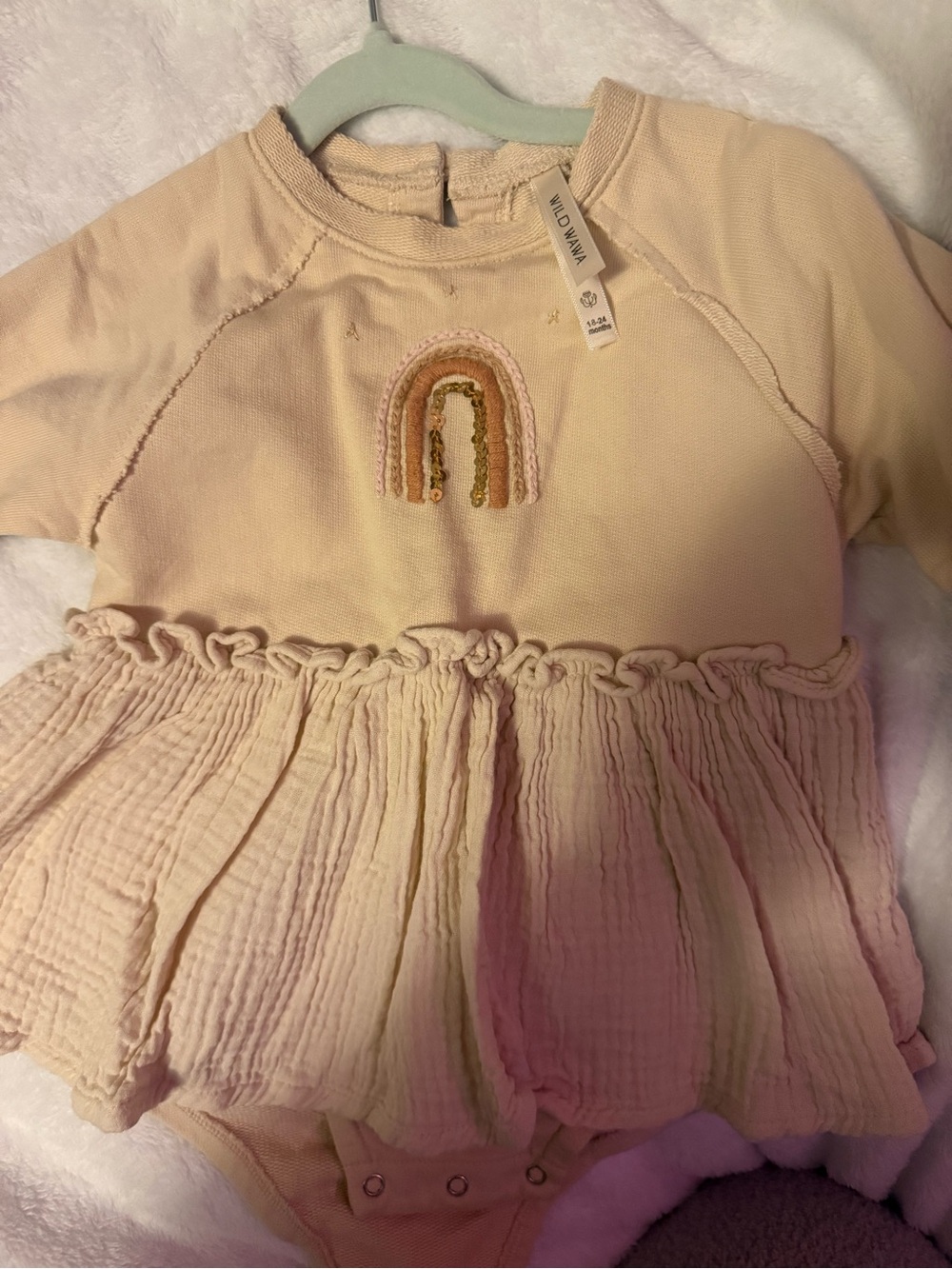 Wild Wawa Baby Rainbow Dress Bodysuit